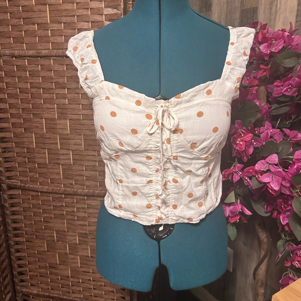 Polka dot corset top.